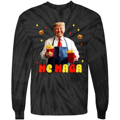 Funny Trump Mc Maga Fries Fast Food Tie-Dye Long Sleeve Shirt