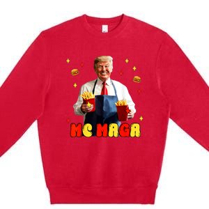 Funny Trump Mc Maga Fries Fast Food Premium Crewneck Sweatshirt