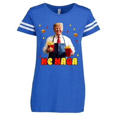 Funny Trump Mc Maga Fries Fast Food Enza Ladies Jersey Football T-Shirt