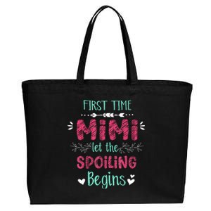 First Time Mimi Let The Spoiling Begin Funny New Grandma Cotton Canvas Jumbo Tote