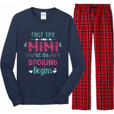 First Time Mimi Let The Spoiling Begin Funny New Grandma Long Sleeve Pajama Set