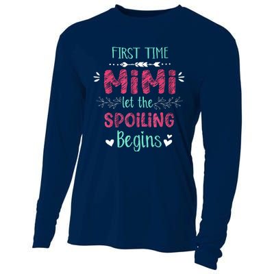 First Time Mimi Let The Spoiling Begin Funny New Grandma Cooling Performance Long Sleeve Crew