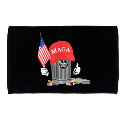 Funny Trump Maga Garbage Can Cartoon Character American Flag Microfiber Hand Towel