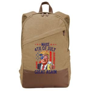 Funny Trump Make 4th Of July Great Again 4th Of July Cotton Canvas Backpack