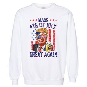 Funny Trump Make 4th Of July Great Again 4th Of July Garment-Dyed Sweatshirt