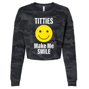 Funny Titties Make Me Smile Cropped Pullover Crew