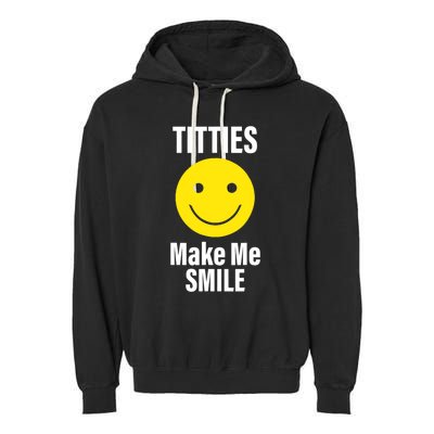 Funny Titties Make Me Smile Garment-Dyed Fleece Hoodie