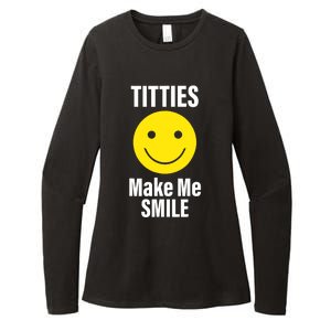 Funny Titties Make Me Smile Womens CVC Long Sleeve Shirt