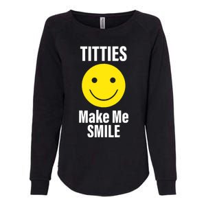 Funny Titties Make Me Smile Womens California Wash Sweatshirt