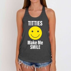 Funny Titties Make Me Smile Women's Knotted Racerback Tank