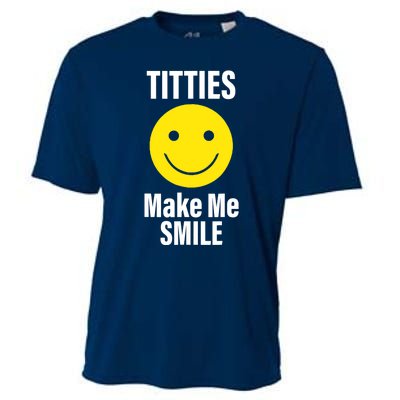 Funny Titties Make Me Smile Cooling Performance Crew T-Shirt