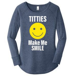 Funny Titties Make Me Smile Women's Perfect Tri Tunic Long Sleeve Shirt