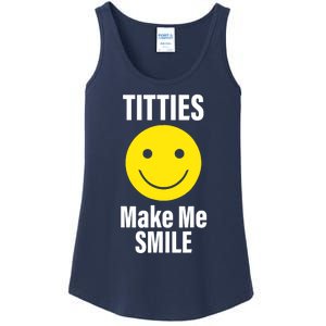 Funny Titties Make Me Smile Ladies Essential Tank