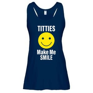 Funny Titties Make Me Smile Ladies Essential Flowy Tank