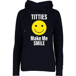 Funny Titties Make Me Smile Womens Funnel Neck Pullover Hood