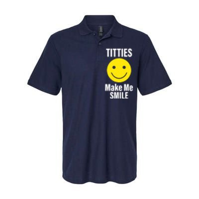 Funny Titties Make Me Smile Softstyle Adult Sport Polo