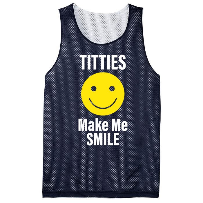 Funny Titties Make Me Smile Mesh Reversible Basketball Jersey Tank