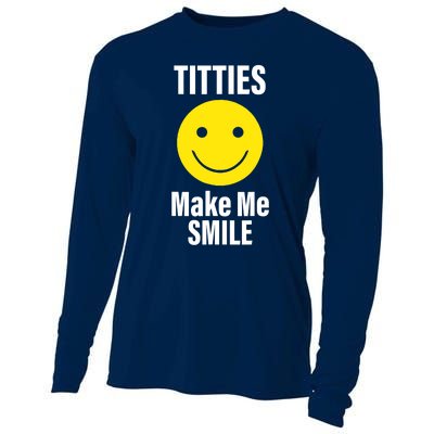 Funny Titties Make Me Smile Cooling Performance Long Sleeve Crew