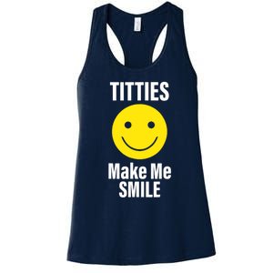 Funny Titties Make Me Smile Women's Racerback Tank