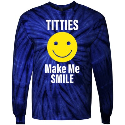 Funny Titties Make Me Smile Tie-Dye Long Sleeve Shirt