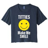 Funny Titties Make Me Smile Women's Crop Top Tee