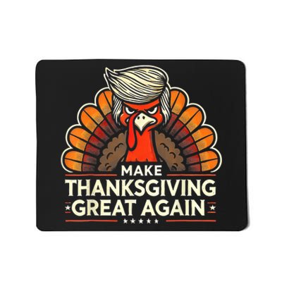 Funny Turkey Make Thanksgiving Great Again Turkey Face Mousepad