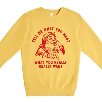 Funny Tell Me What You Want Santa Christmas Gift Premium Crewneck Sweatshirt