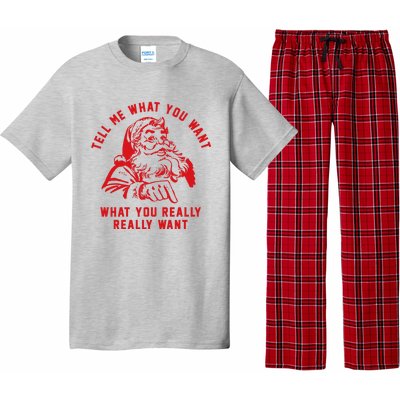 Funny Tell Me What You Want Santa Christmas Gift Pajama Set