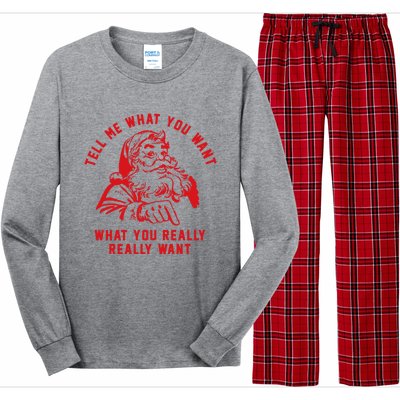 Funny Tell Me What You Want Santa Christmas Gift Long Sleeve Pajama Set