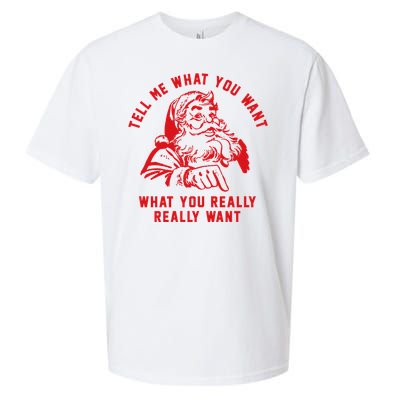 Funny Tell Me What You Want Santa Christmas Gift Sueded Cloud Jersey T-Shirt