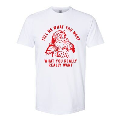 Funny Tell Me What You Want Santa Christmas Gift Softstyle CVC T-Shirt