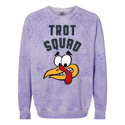 Funny Thanksgiving Matching Turkey Trot Squad Costume Gift Colorblast Crewneck Sweatshirt