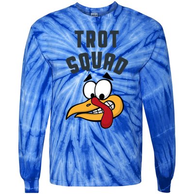 Funny Thanksgiving Matching Turkey Trot Squad Costume Gift Tie-Dye Long Sleeve Shirt