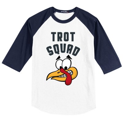 Funny Thanksgiving Matching Turkey Trot Squad Costume Gift Baseball Sleeve Shirt