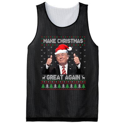 Funny Trump Make Christmas Great Again Ugly Christmas Sweater Xmas Mesh Reversible Basketball Jersey Tank