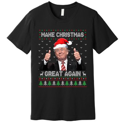 Funny Trump Make Christmas Great Again Ugly Christmas Sweater Xmas Premium T-Shirt