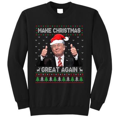 Funny Trump Make Christmas Great Again Ugly Christmas Sweater Xmas Tall Sweatshirt