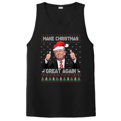 Funny Trump Make Christmas Great Again Ugly Christmas Sweater Xmas PosiCharge Competitor Tank