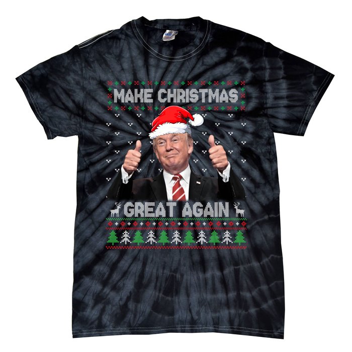 Funny Trump Make Christmas Great Again Ugly Christmas Sweater Xmas Tie-Dye T-Shirt