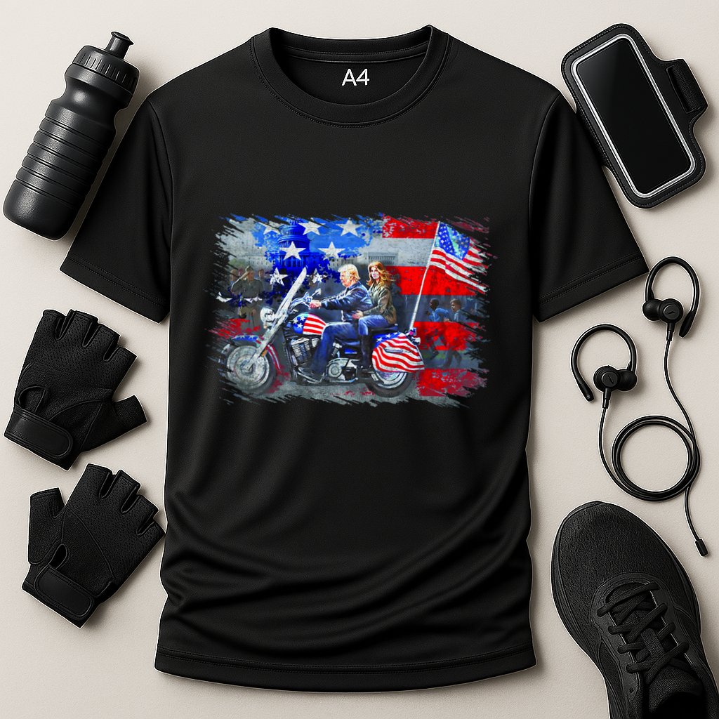 Funny Trump Motorcycle Trump  Biker Trump Cooling Performance Crew T-Shirt