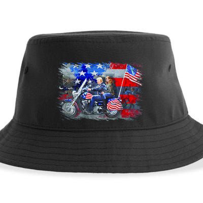 Funny Trump Motorcycle Trump  Biker Trump Sustainable Bucket Hat