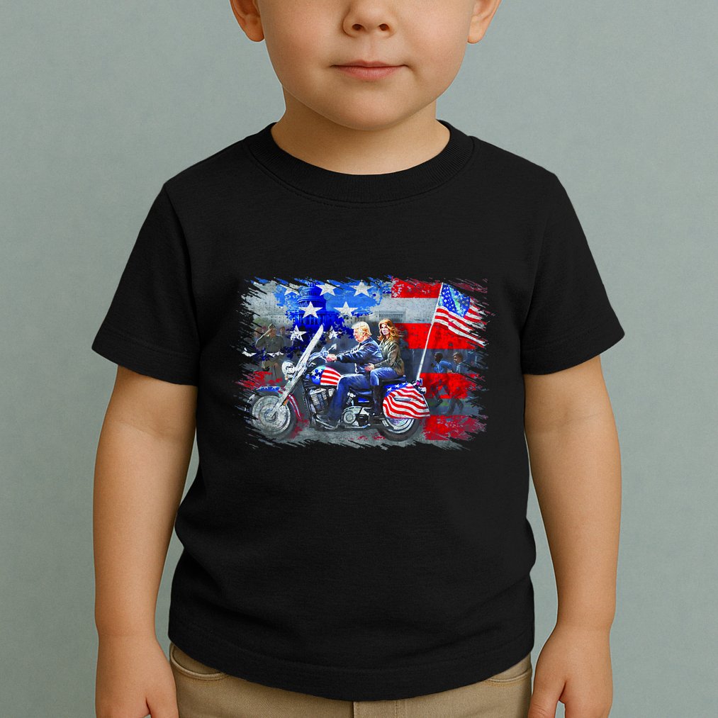 Funny Trump Motorcycle Trump  Biker Trump Toddler T-Shirt