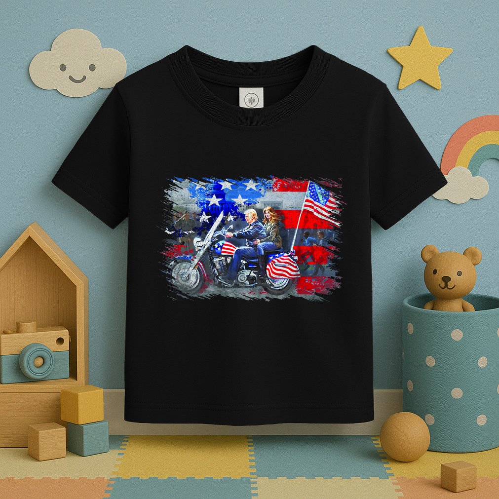 Funny Trump Motorcycle Trump  Biker Trump Toddler T-Shirt