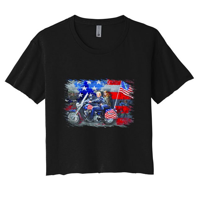 Funny Trump Motorcycle Trump  Biker Trump Crop Top