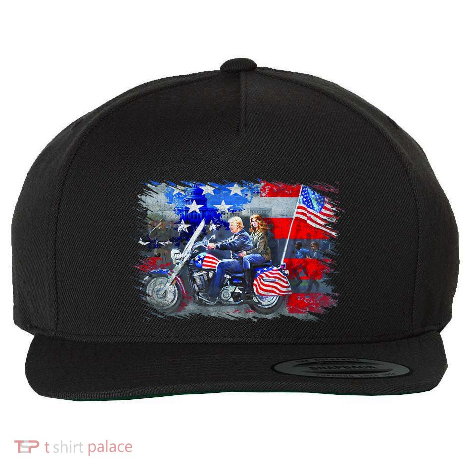Funny Trump Motorcycle Trump  Biker Trump Wool Snapback Cap