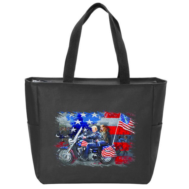 Funny Trump Motorcycle Trump  Biker Trump Zip Tote Bag