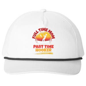 Full Time Mom Part Time Hooker Funny Fishing Snapback Five-Panel Rope Hat