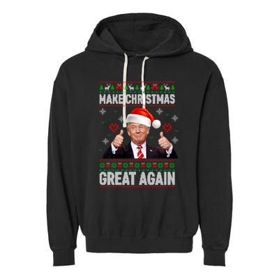 Funny Trump Make Christmas Great Again Ugly Christmas Sweater Xmas Garment-Dyed Fleece Hoodie