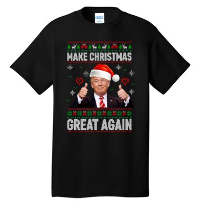 Funny Trump Make Christmas Great Again Ugly Christmas Sweater Xmas Tall T-Shirt