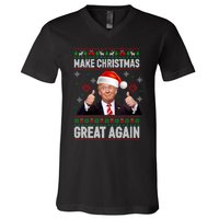 Funny Trump Make Christmas Great Again Ugly Christmas Sweater Xmas V-Neck T-Shirt